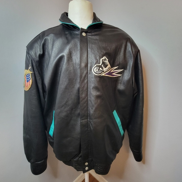 VTG Daytona Bike Week Jeff Hamilton 96 Biker Ball Leather Bomber Jacket Mens XL - Picture 3 of 17